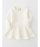 Girls Velvet Cotton Pure Color Lotus Leaf Edge Long Sleeve Kids Dress