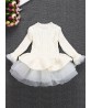 Thick Warm Winter Christmas Wedding Party Knitted Patchwork Lace Girls Children Dress