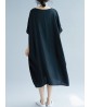 Women Modern Oversized Patchwork Line Half Sleeves Loose Dress