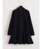 Plus Size Floral Printed A-line loose hem Long Sleeve Dress
