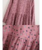 Plus Size CartoonLeafPrint Drawstring Long Sleeve Cotton Dress