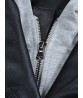 Fashion Elegant Women Fake Two-piece Hooded Leather Jacket
