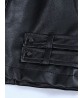 Fashion Elegant Women Fake Two-piece Hooded Leather Jacket