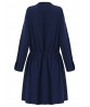 Casual Women Loose Pure Color Long Sleeve Rope Zipper Irregular Windbreaker Coat