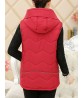 Vintage Middle Aged Women Hooded Thick Vest Coat