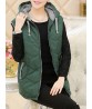 Vintage Middle Aged Women Hooded Thick Vest Coat