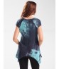 Casual Women Tie-Dye Irregular Hem Short Sleeve V-Neck T-shirts