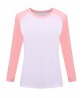 Women Casual Raglan-Sleeve Color Block Patchwork Basic T-shirts
