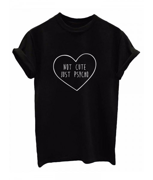 Heart Letter Printed Short Sleeve Women ...