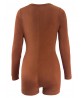Sexy Lace Up Long Sleeve Deep V-Neck Bodycorn Women Jumpsuit