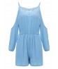 Sexy Women Lace Crochet Off Shoulder Strap Backless Jumpsuit