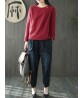 Casual Women Heart Printed Drawstring Waist Jeans