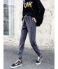 Women Pure Color Drawstring Waist Warm Thicken Harem Pants