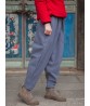 Casual Women Pure Color Pocket Warm Winter Harem Pants