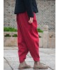 Casual Women Pure Color Pocket Warm Winter Harem Pants