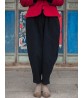 Casual Women Pure Color Pocket Warm Winter Harem Pants