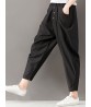 Casual Solid Loose Ethnic Waist Harem Women Pants